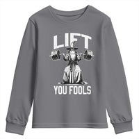 Funny Lift You Fools Youth Sweatshirt Swole Wizard Weightlifting Bodybuilding Gym Fitness - Wonder Print Shop