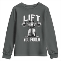 Funny Lift You Fools Youth Sweatshirt Swole Wizard Weightlifting Bodybuilding Gym Fitness - Wonder Print Shop