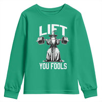 Funny Lift You Fools Youth Sweatshirt Swole Wizard Weightlifting Bodybuilding Gym Fitness - Wonder Print Shop