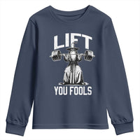 Funny Lift You Fools Youth Sweatshirt Swole Wizard Weightlifting Bodybuilding Gym Fitness - Wonder Print Shop