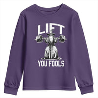 Funny Lift You Fools Youth Sweatshirt Swole Wizard Weightlifting Bodybuilding Gym Fitness - Wonder Print Shop
