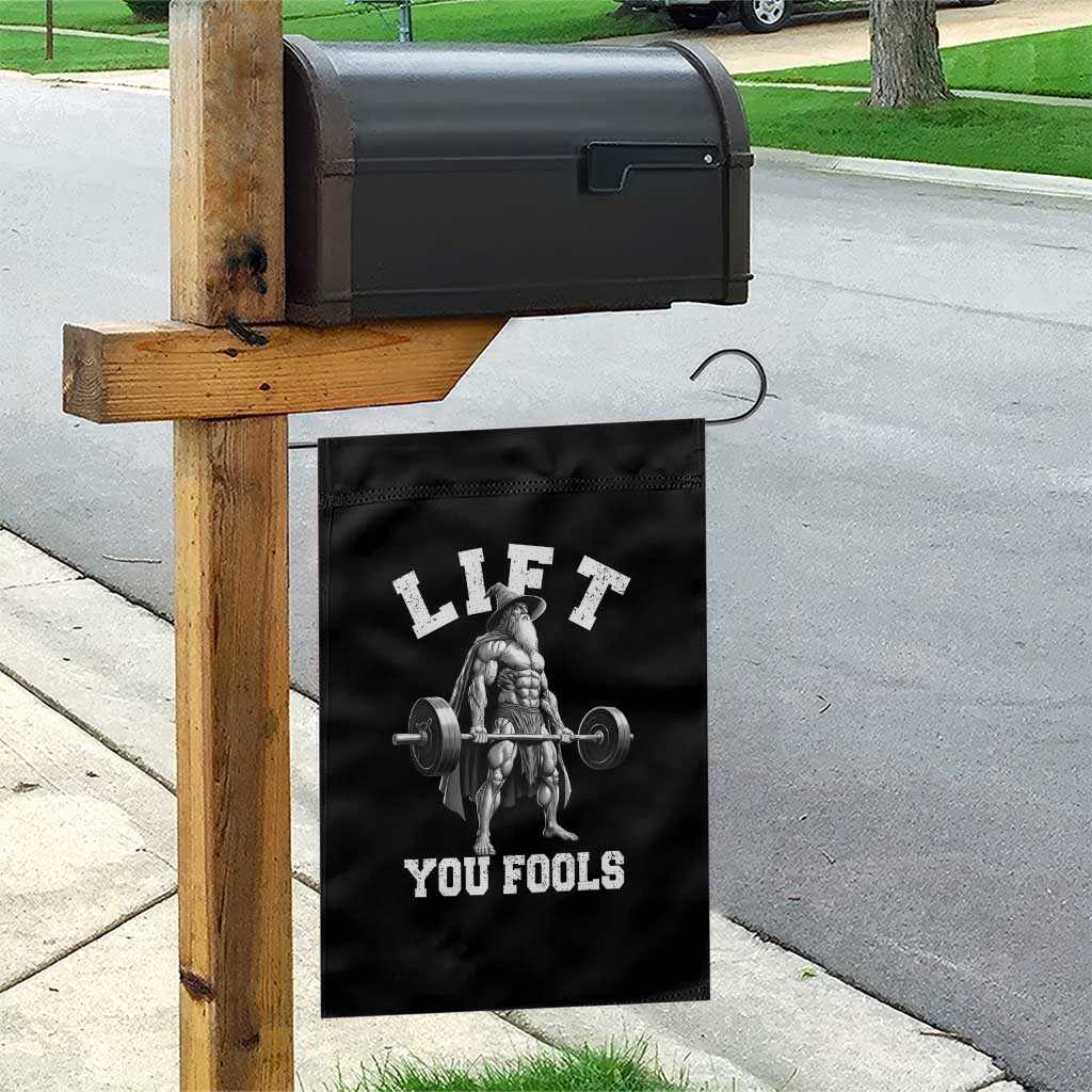Funny Lift You Fools Garden Flag Swole Wizard Weightlifting Bodybuilding Gym - Wonder Print Shop
