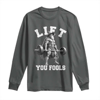 Funny Lift You Fools Long Sleeve Shirt Swole Wizard Weightlifting Bodybuilding Gym - Wonder Print Shop