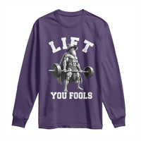 Funny Lift You Fools Long Sleeve Shirt Swole Wizard Weightlifting Bodybuilding Gym - Wonder Print Shop