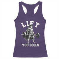 Funny Lift You Fools Racerback Tank Top Swole Wizard Weightlifting Bodybuilding Gym - Wonder Print Shop