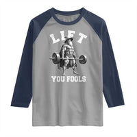 Funny Lift You Fools Raglan Shirt Swole Wizard Weightlifting Bodybuilding Gym - Wonder Print Shop