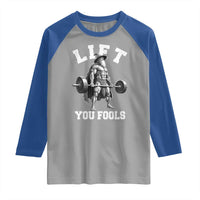 Funny Lift You Fools Raglan Shirt Swole Wizard Weightlifting Bodybuilding Gym - Wonder Print Shop