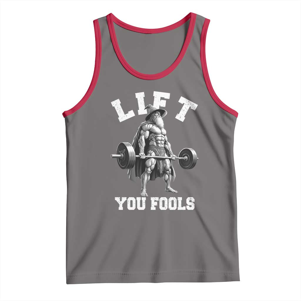 Funny Lift You Fools Tank Top Swole Wizard Weightlifting Bodybuilding Gym - Wonder Print Shop
