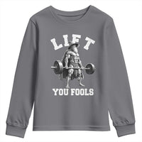 Funny Lift You Fools Youth Sweatshirt Swole Wizard Weightlifting Bodybuilding Gym - Wonder Print Shop