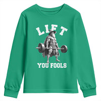 Funny Lift You Fools Youth Sweatshirt Swole Wizard Weightlifting Bodybuilding Gym - Wonder Print Shop