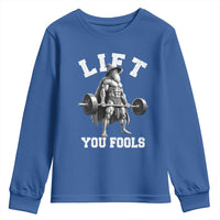 Funny Lift You Fools Youth Sweatshirt Swole Wizard Weightlifting Bodybuilding Gym - Wonder Print Shop