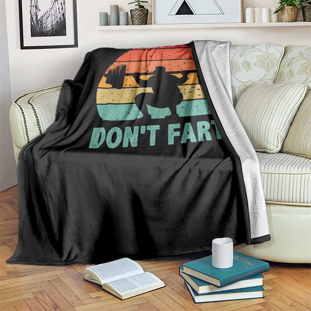 Dont Fart Fitness Gym Workout Weights Squat Humor Throw Blanket - Wonder Print Shop