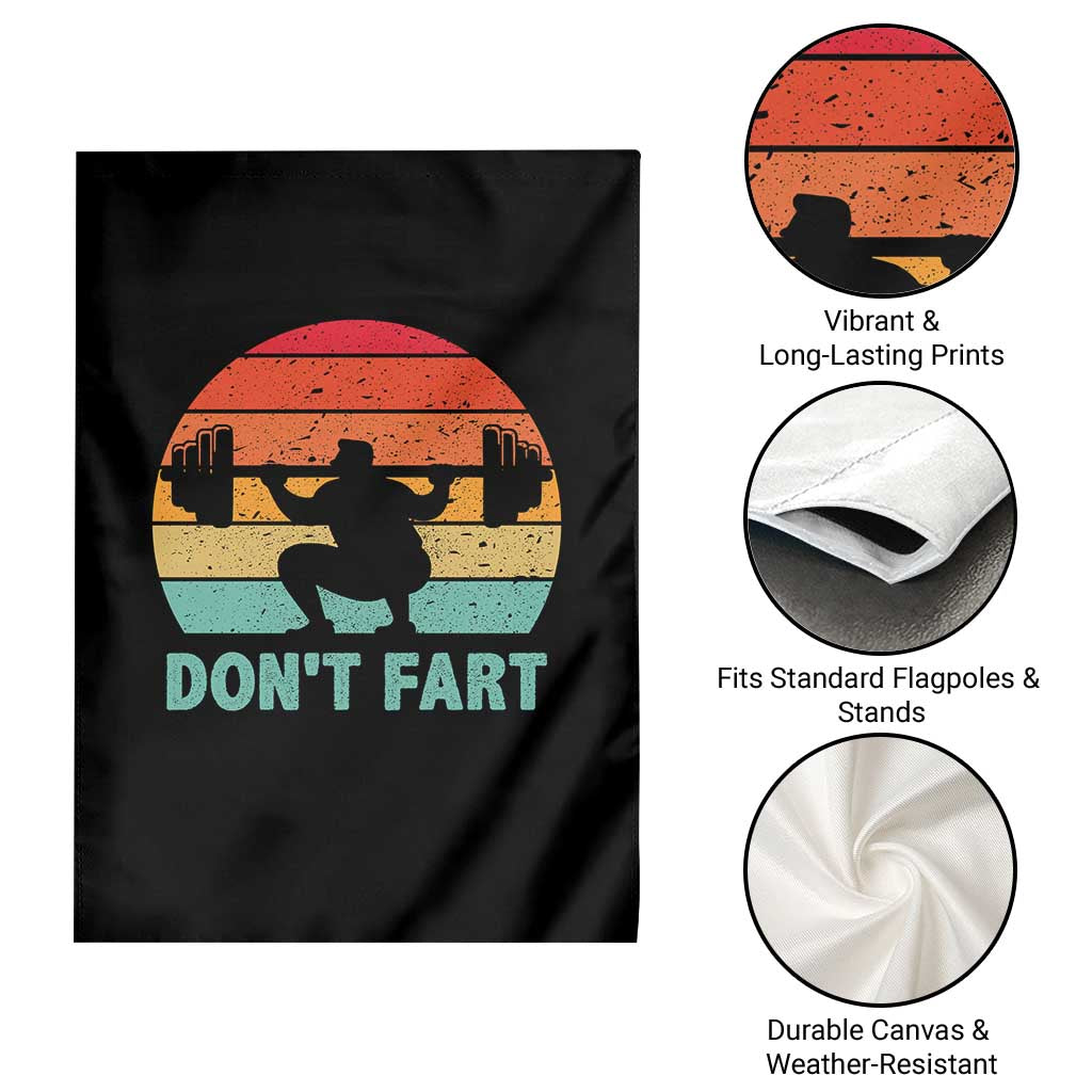 Dont Fart Fitness Gym Workout Weights Squat Humor Garden Flag - Wonder Print Shop