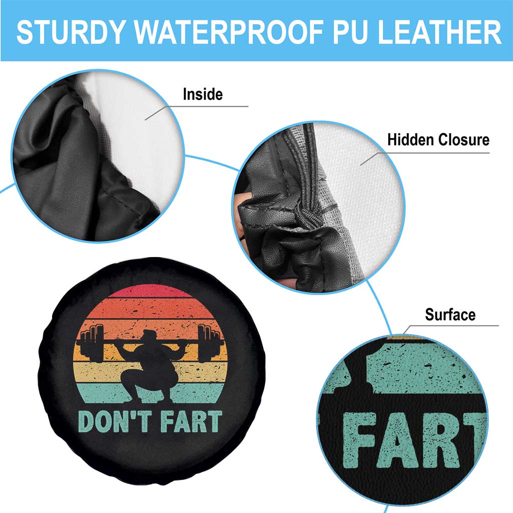 Dont Fart Fitness Gym Workout Weights Squat Humor Spare Tire Cover - Wonder Print Shop