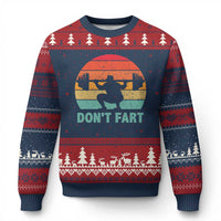 Dont Fart Fitness Gym Workout Weights Squat Humor Ugly Christmas Sweater - Wonder Print Shop