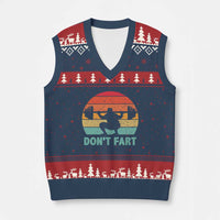 Dont Fart Fitness Gym Workout Weights Squat Humor V-Neck Knit Sweater Vest - Wonder Print Shop