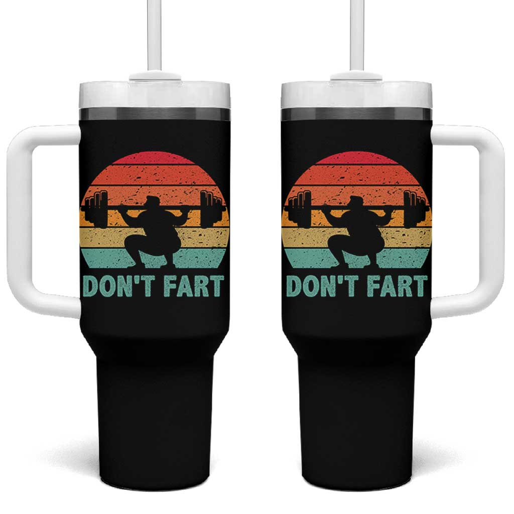 Dont Fart Fitness Gym Workout Weights Squat Humor Tumbler With Handle - Wonder Print Shop