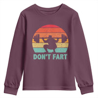 Dont Fart Fitness Gym Workout Weights Squat Humor Youth Sweatshirt - Wonder Print Shop