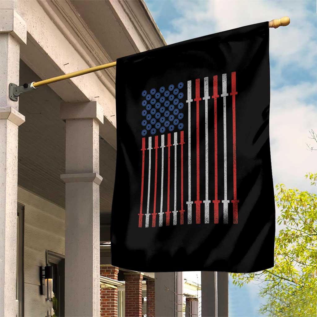 Fitness Gym Barbell Powerlifting Patriotic American Flag Garden Flag - Wonder Print Shop