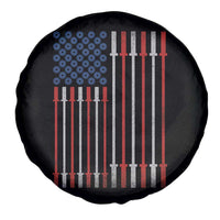 Fitness Gym Barbell Powerlifting Patriotic American Flag Spare Tire Cover - Wonder Print Shop