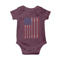 Fitness Gym Barbell Powerlifting Patriotic American Flag Baby Onesie - Wonder Print Shop