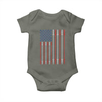 Fitness Gym Barbell Powerlifting Patriotic American Flag Baby Onesie - Wonder Print Shop