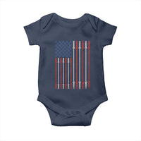 Fitness Gym Barbell Powerlifting Patriotic American Flag Baby Onesie - Wonder Print Shop