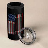 Fitness Gym Barbell Powerlifting Patriotic American Flag 4 in 1 Can Cooler Tumbler - Wonder Print Shop