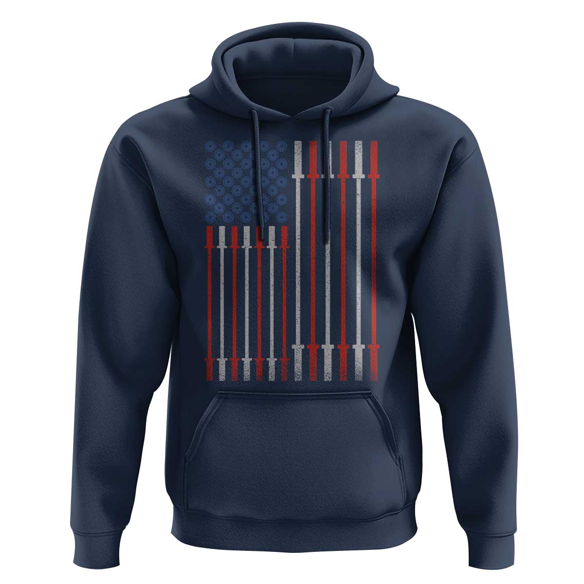 Fitness Gym Barbell Powerlifting Patriotic American Flag Hoodie - Wonder Print Shop