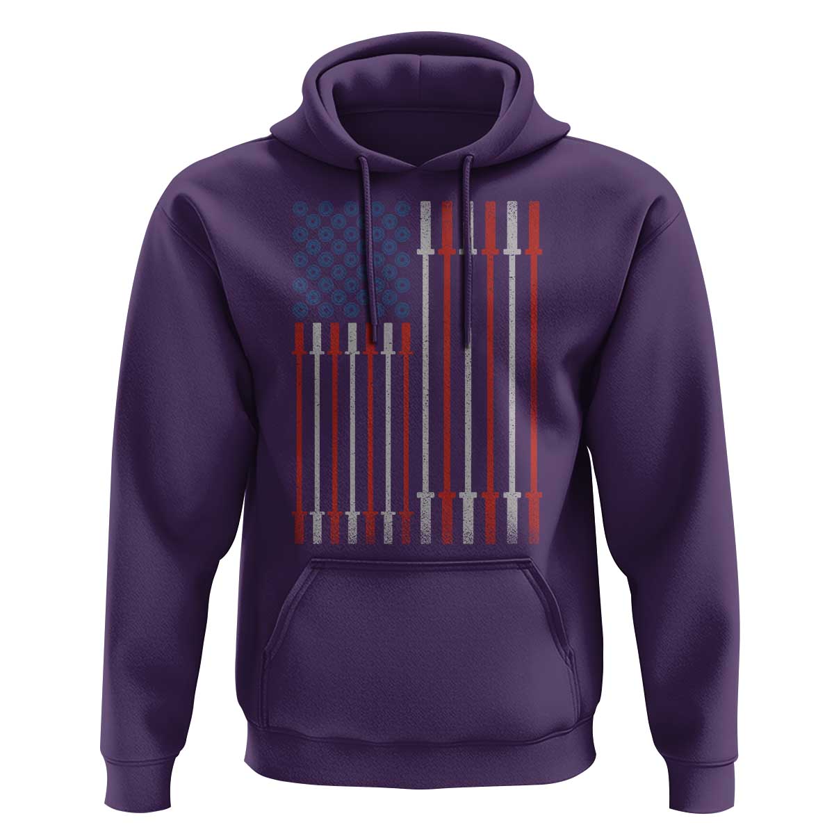 Fitness Gym Barbell Powerlifting Patriotic American Flag Hoodie - Wonder Print Shop