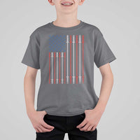 Fitness Gym Barbell Powerlifting Patriotic American Flag T Shirt For Kid - Wonder Print Shop