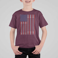 Fitness Gym Barbell Powerlifting Patriotic American Flag T Shirt For Kid - Wonder Print Shop