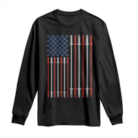 Fitness Gym Barbell Powerlifting Patriotic American Flag Long Sleeve Shirt - Wonder Print Shop