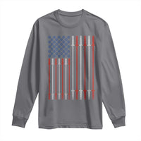 Fitness Gym Barbell Powerlifting Patriotic American Flag Long Sleeve Shirt - Wonder Print Shop