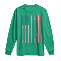 Fitness Gym Barbell Powerlifting Patriotic American Flag Long Sleeve Shirt - Wonder Print Shop