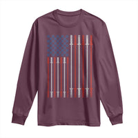 Fitness Gym Barbell Powerlifting Patriotic American Flag Long Sleeve Shirt - Wonder Print Shop