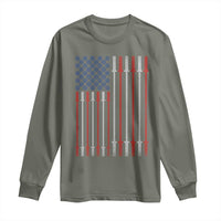 Fitness Gym Barbell Powerlifting Patriotic American Flag Long Sleeve Shirt - Wonder Print Shop