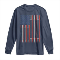 Fitness Gym Barbell Powerlifting Patriotic American Flag Long Sleeve Shirt - Wonder Print Shop