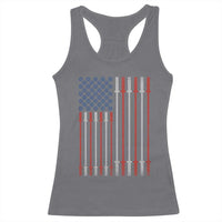 Fitness Gym Barbell Powerlifting Patriotic American Flag Racerback Tank Top - Wonder Print Shop