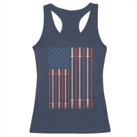 Fitness Gym Barbell Powerlifting Patriotic American Flag Racerback Tank Top - Wonder Print Shop