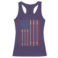Fitness Gym Barbell Powerlifting Patriotic American Flag Racerback Tank Top - Wonder Print Shop