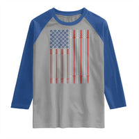 Fitness Gym Barbell Powerlifting Patriotic American Flag Raglan Shirt - Wonder Print Shop