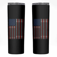 Fitness Gym Barbell Powerlifting Patriotic American Flag Skinny Tumbler - Wonder Print Shop
