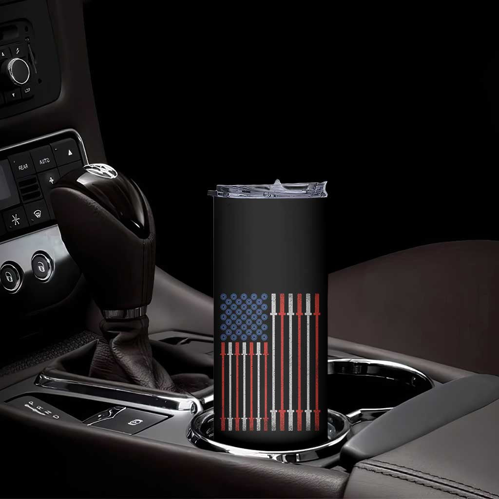 Fitness Gym Barbell Powerlifting Patriotic American Flag Skinny Tumbler - Wonder Print Shop