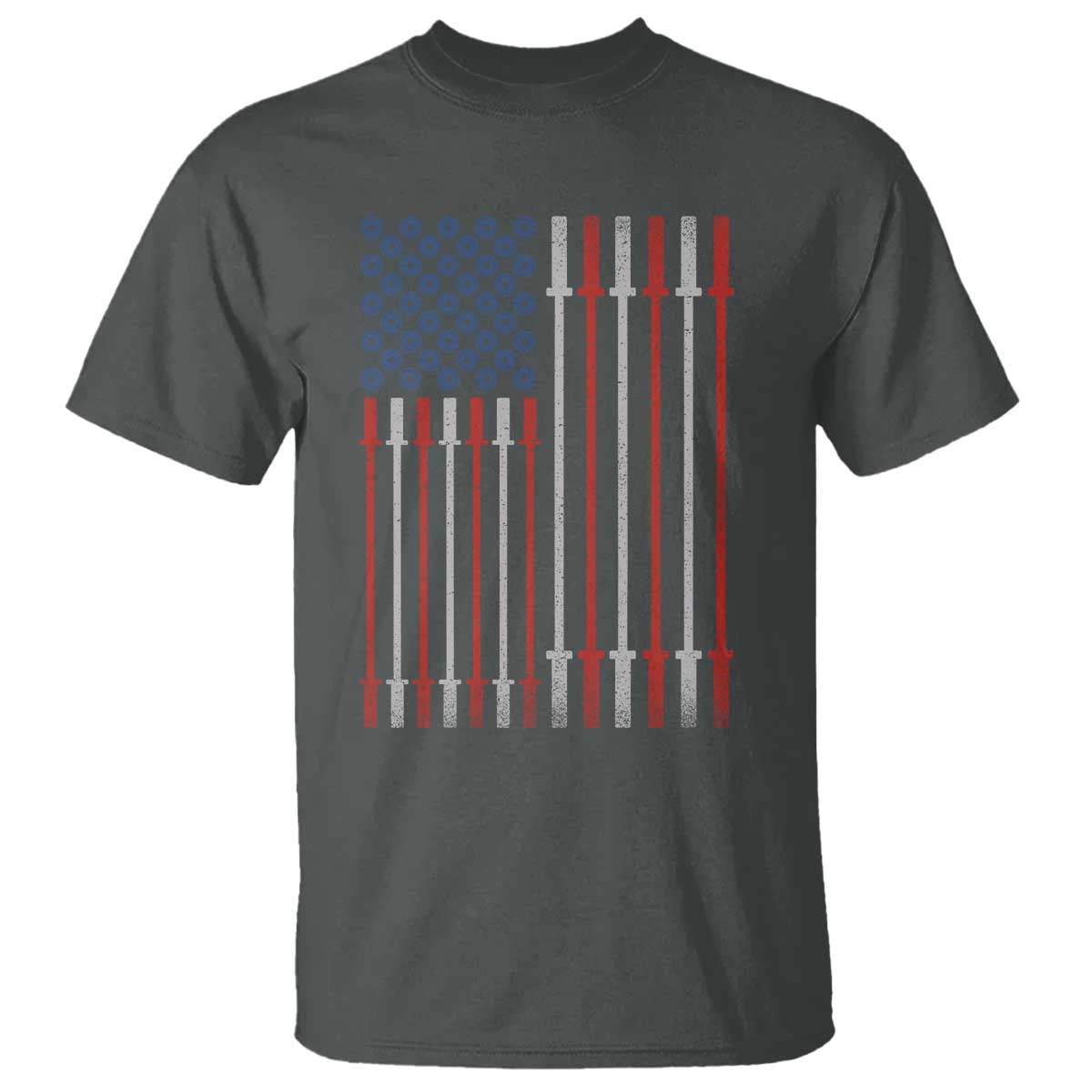 Fitness Gym Barbell Powerlifting Patriotic American Flag T Shirt - Wonder Print Shop