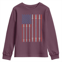 Fitness Gym Barbell Powerlifting Patriotic American Flag Youth Sweatshirt - Wonder Print Shop