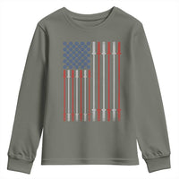 Fitness Gym Barbell Powerlifting Patriotic American Flag Youth Sweatshirt - Wonder Print Shop