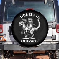 Dungeon Cat This Is An Outrage Spare Tire Cover Funny Princess Cat Riding Dinosaur - Wonder Print Shop