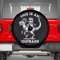Dungeon Cat This Is An Outrage Spare Tire Cover Funny Princess Cat Riding Dinosaur - Wonder Print Shop