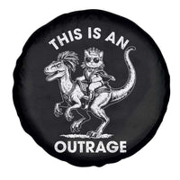 Dungeon Cat This Is An Outrage Spare Tire Cover Funny Princess Cat Riding Dinosaur - Wonder Print Shop